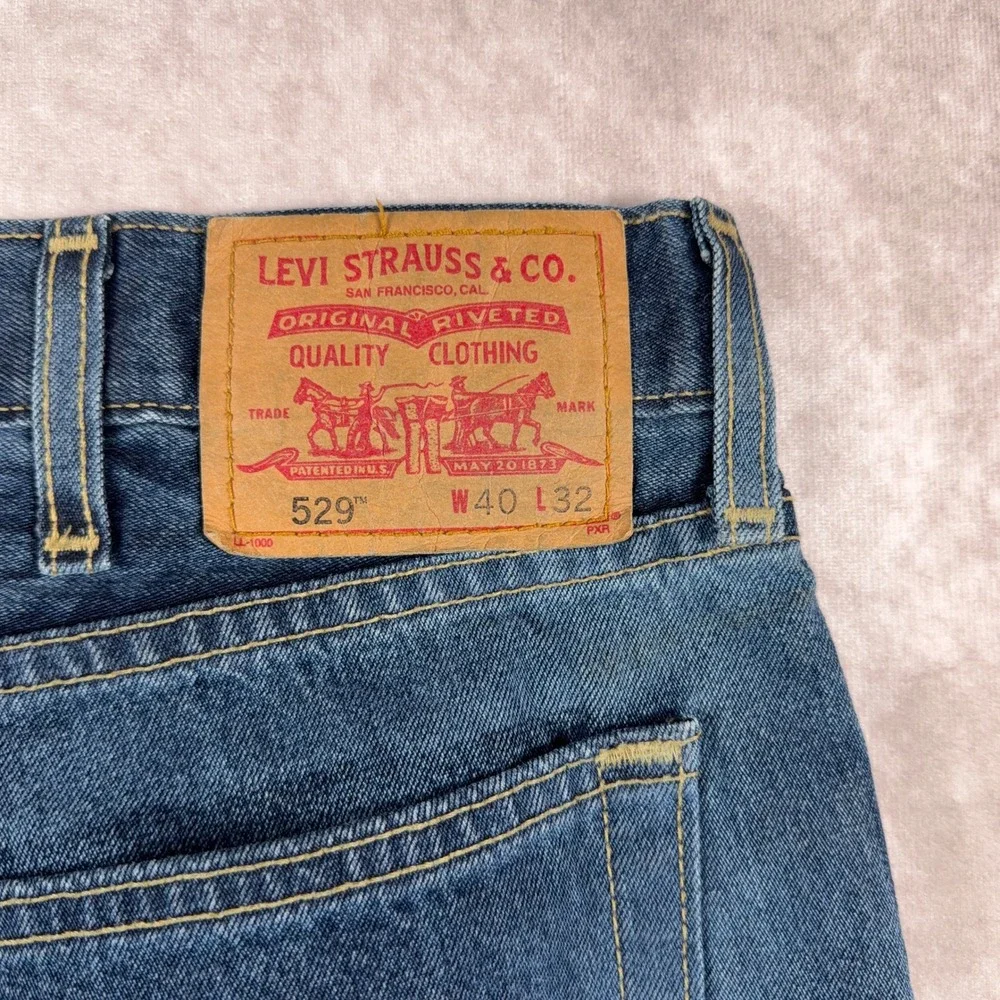 Vintag Levi's 529 Low Rise Straight Leg Jeans 40 x 32‎ Blue Denim